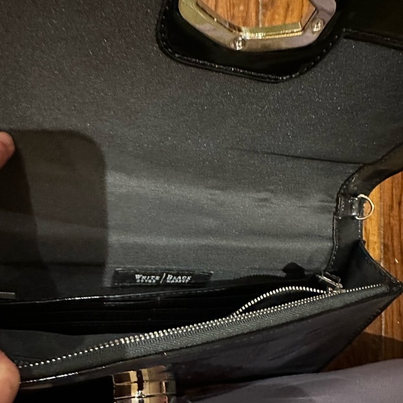 White House Black Market Cream and Black Clutch - Picture 3 of 8